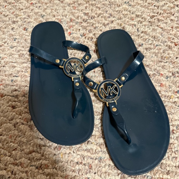 Michael Kors Dark Navy Charm Jelly Sandals- Size 8 - Picture 1 of 4